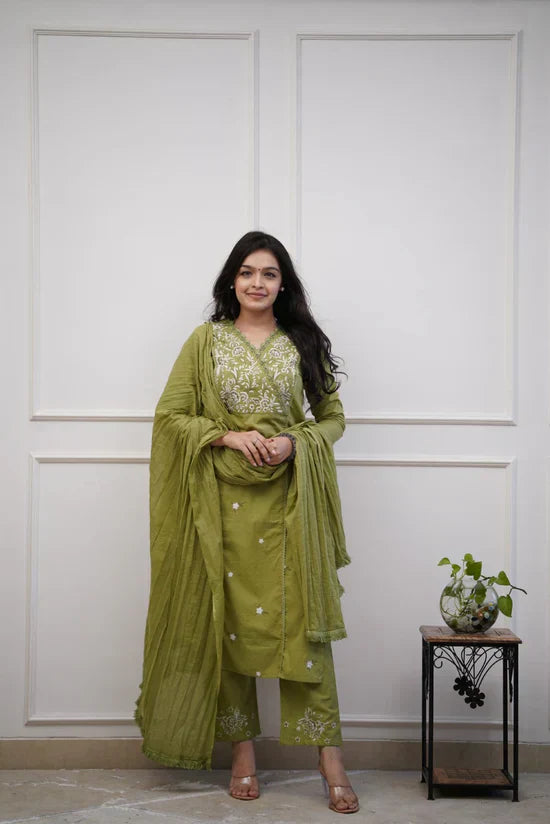 Beautiful in our new affordable cotton duppata pant set