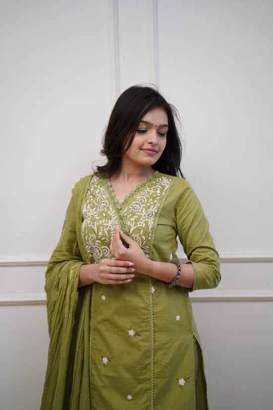Beautiful in our new affordable cotton duppata pant set